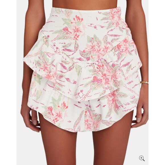 MOTHER Dresses & Skirts - Mother The Ruffle Denim Mini Skirt in Aloha